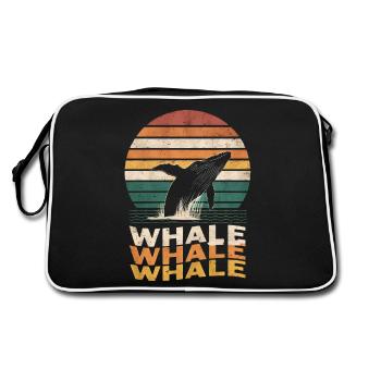 baleine - protection de la nature - Sac Retro - noir/blanc - Dos