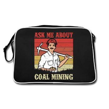 Mineur certifié Bad Ass Extraction de minerai de charbon - Sac Retro - noir/blanc - Dos