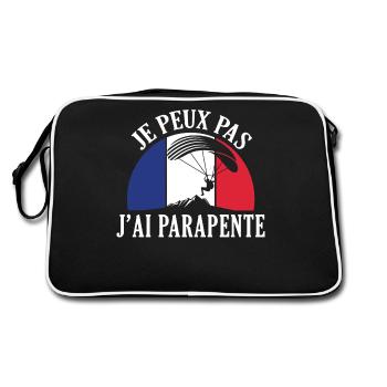 I Can't I Paraglided Parachutist - Retro Bag - black/white - Back