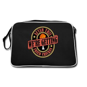 After This We're Getting Fried Chicken Fry Fast Fo - Retro Tasche - Schwarz/Weiß - Hinten