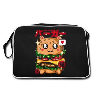 Japon hamburger chat Neko - Sac Retro - noir/blanc - Dos