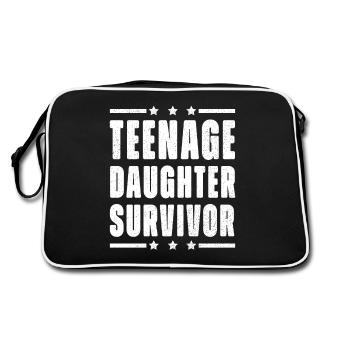 Adolescente Fille Survivant Vintage Papa Maman Père s - Sac Retro - noir/blanc - Dos