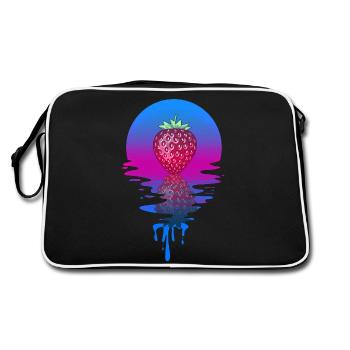 Sunset Strawberry - Retro Tasche - Schwarz/Weiß - Hinten
