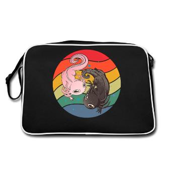 Ying and Yang Axolotl - Retro Bag - black/white - Back