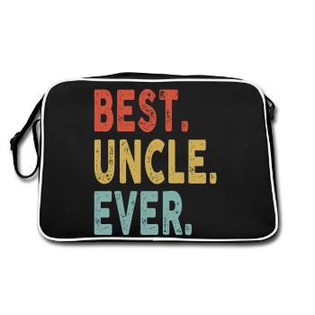 Vintage Best Uncle Retro Colors Best Uncle Ever - Retro Tasche - Schwarz/Weiß - Hinten