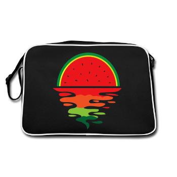 Watermelon Sunset - Retro Tasche - Schwarz/Weiß - Hinten