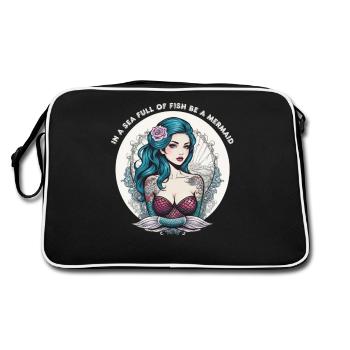 DANS UNE MER PLEINE DE POISSONS, SOYEZ UNE SIRÈNE - Sac Retro - noir/blanc - Dos