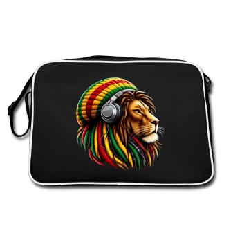 Rasta Reggae Headphone Jamaican Pride Lion Judah - Sac Retro - noir/blanc - Dos
