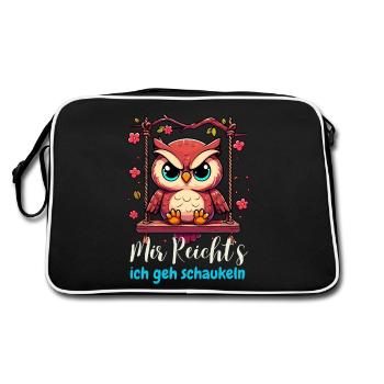Hibou J’en ai assez des enfants qui se balancent à l’école - Sac Retro - noir/blanc - Dos