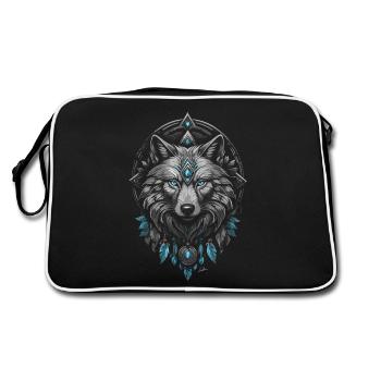 Viking Arctic Wolf - Retro Bag - black/white - Back