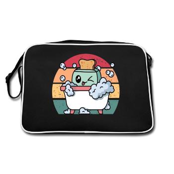 Toaster Bath Funny Retro Live Laugh Toaster Bath - Retro Bag - black/white - Back