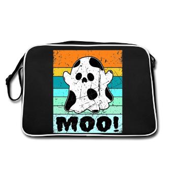 Moo Cow Print Halloween Costume - Retro Tasche - Schwarz/Weiß - Hinten