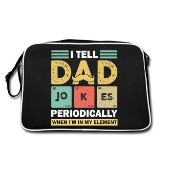I Tell Dad Jokes Periodically Funny Father's Day - Retro Bag - black/white - Back