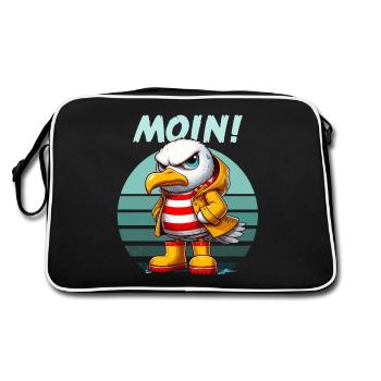 Hambourg Moin Seagull Nord Allemand Drôle Rétro - Sac Retro - noir/blanc - Dos