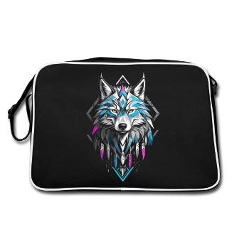 Loup géométrique coloré - Sac Retro - noir/blanc - Dos