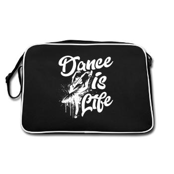 Dance Is Life Ballet Ballerina - Retro Tasche - Schwarz/Weiß - Hinten
