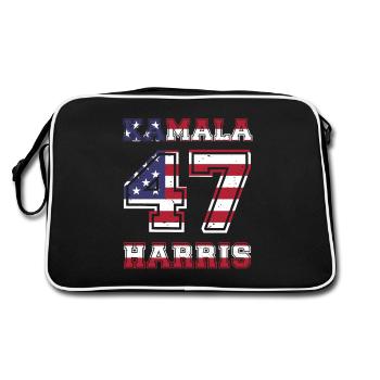Kamala Harris, 47e présidente des États-Unis - Sac Retro - noir/blanc - Dos