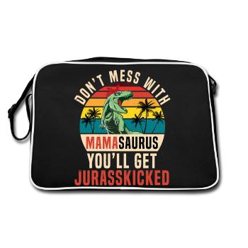 Ne plaisantez pas avec Mamasaurus Fête des mères drôle - Sac Retro - noir/blanc - Dos