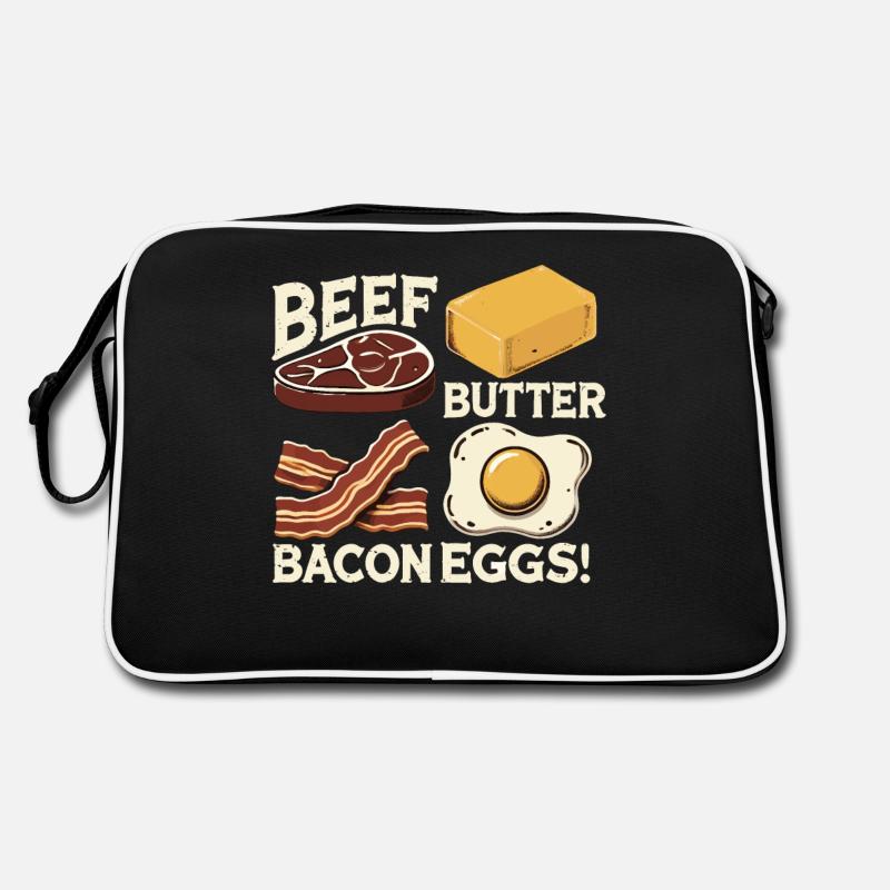 Rindfleisch Butter Speck Egs Fleischfresser Lustiges Fleisch BBQ Retro Tasche