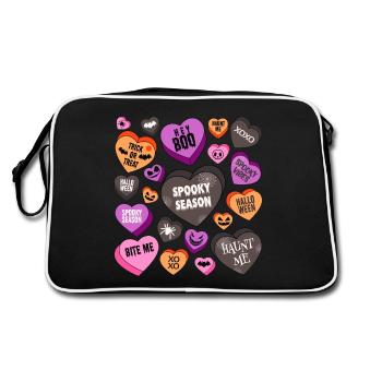 Halloween Hearts. - Retro Bag - black/white - Back