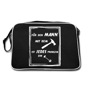 Artisan Marteau Outil Hommes Fête des Pères Drôle - Sac Retro - noir/blanc - Dos