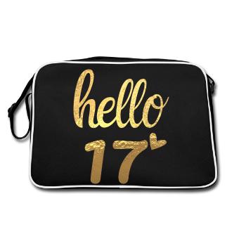 Hello 17 gold - Retro Bag - black/white - Back