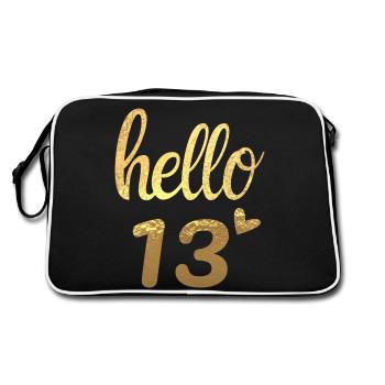 Hello 13 gold - Retro Bag - black/white - Back