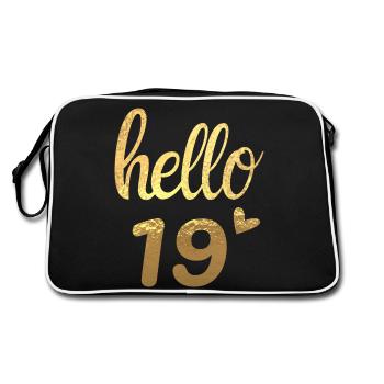 Hello 19 gold - Retro Bag - black/white - Back