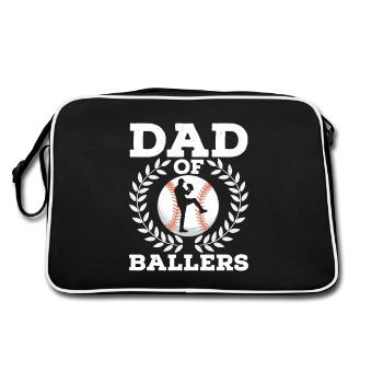 Dad Of Ballers Baseball Father - Retro Bag - black/white - Back