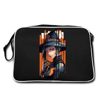 Orange Geometric Witch - Retro Bag - black/white - Back