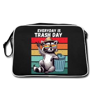 raton laveur Chaque jour est un jour de poubelle Rétro Climat drôle - Sac Retro - noir/blanc - Dos