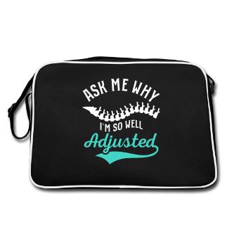 Ask Me Why I'm So Well Adjusted Chiropractor Chiro - Retro Bag - black/white - Back
