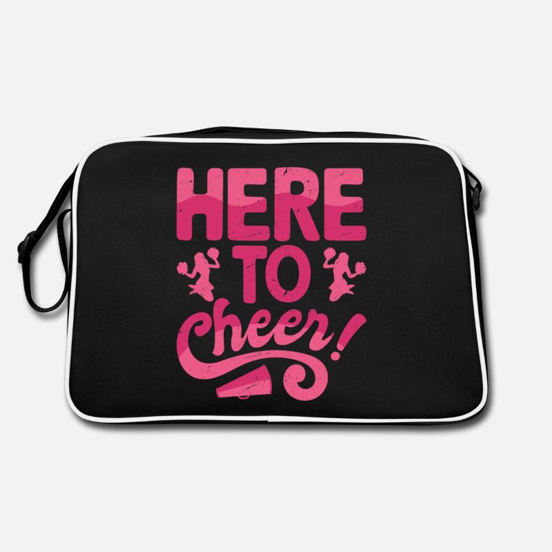 Here To Cheer Cheerleading Cheerleader - Retro Tasche - Schwarz/Weiß