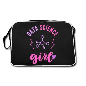 Data Science Girl Woman - Retro Bag - black/white - Back