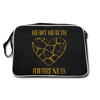 Sensibilisation à la santé cardiaque Cœur d’or brisé - Sac Retro - noir/blanc - Dos