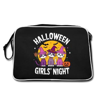 Halloween Soirée entre filles Chats Sorcières - Sac Retro - noir/blanc - Dos
