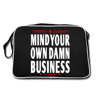 mind your own damn business - Retro Bag - black/white - Back