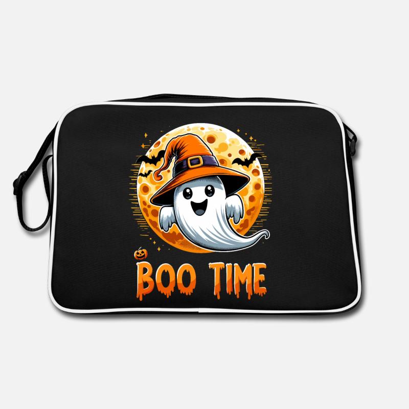 Halloween Ghost Ghost Boo Time Witch Hat Funny Retro Bag