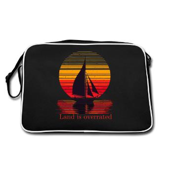 La terre est surestimée Voile Marin Bateau Nautique - Sac Retro - noir/blanc - Dos