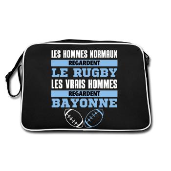 Vrais Hommes Regardent Bayonne - Sac Retro - noir/blanc - Dos
