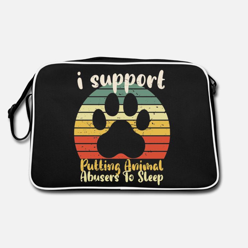 I Support Putting Animal Abusers To Sleep Funny Retro Tasche