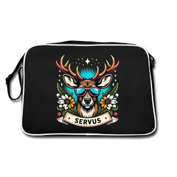 Bavière bière tente cerf servus dialecte drôle cool - Sac Retro - noir/blanc - Dos