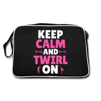 Bâton Twirling - Restez calme et virevoltant - Sac Retro - noir/blanc - Dos