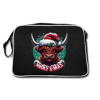 Mooey Xmas Scottish Highlands Beef Christmas - Retro Bag - black/white - Back