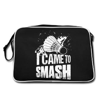 Je suis venu pour écraser un joueur de badminton - Sac Retro - noir/blanc - Dos