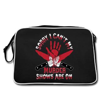 I Can't My Murder Shows Are On Murder Show True Cr - Retro Bag - black/white - Back