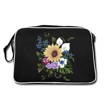 Blossom Arrangement - Retro Bag - black/white - Back