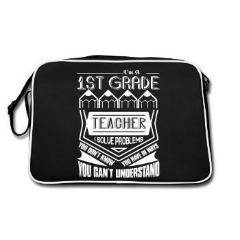 1st Grade Teacher I'm A 1st Grade Teacher - Retro Bag - black/white - Back