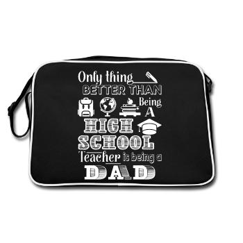 High School Teacher High School Teacher Dad - Retro Bag - black/white - Back