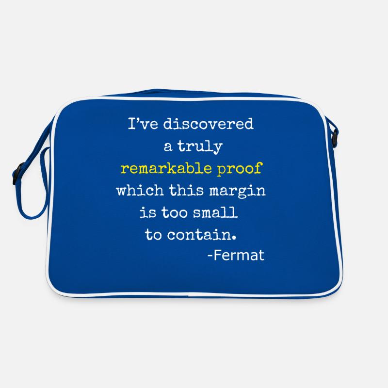 Funny Math Quote Fermat Quote Mathematician Humor Retro Bag